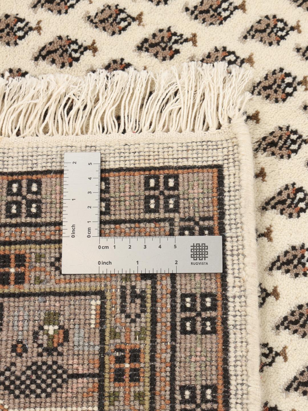 Tapis Mir Indo noué à la main en provenance d'Inde dans des tons beige et marron