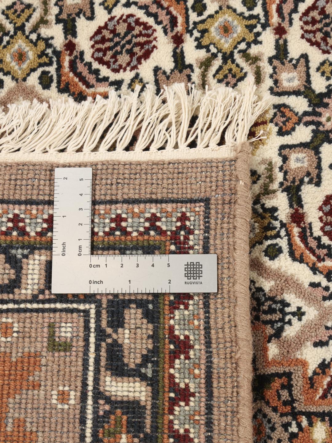 Håndknyttet Bidjar-tæppe fra Indien i brune og beige nuancer
