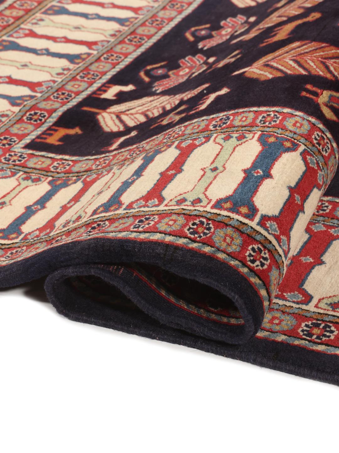 Hand-knotted Loribaft rug from the Middle East in multicolor