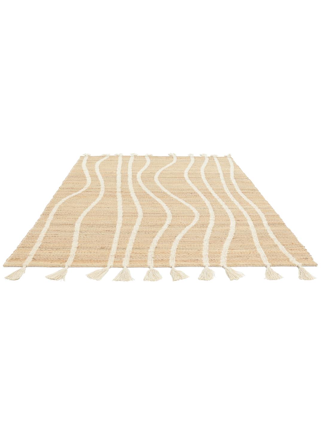 Beige en wit vloerkleed