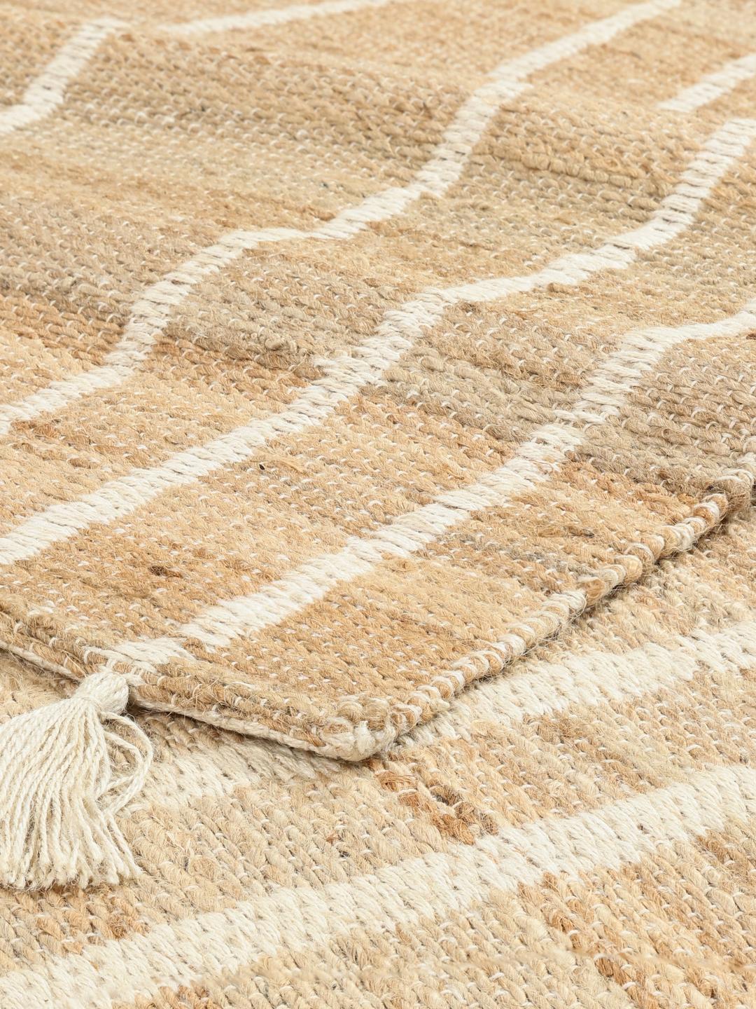 Beige en wit vloerkleed