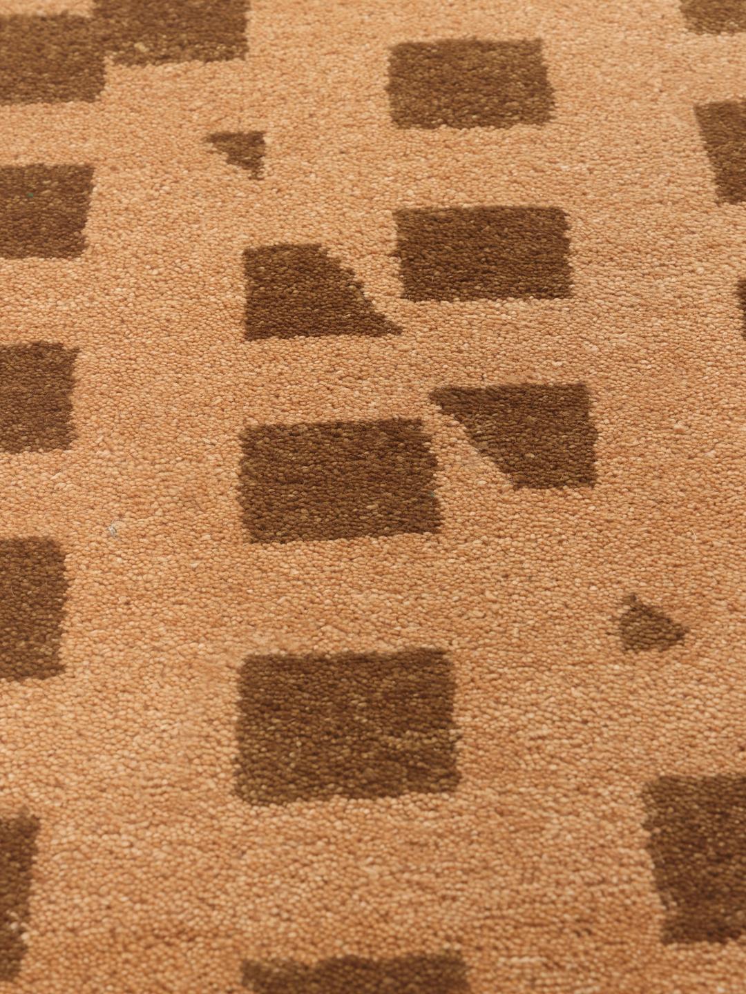 Hand-knotted Gabbeh rug from the Middle East in beige tones