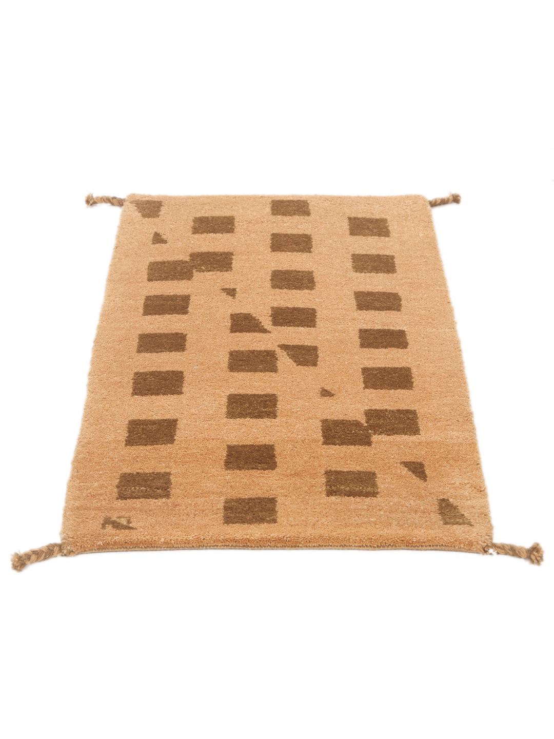 Hand-knotted Gabbeh rug from the Middle East in beige tones