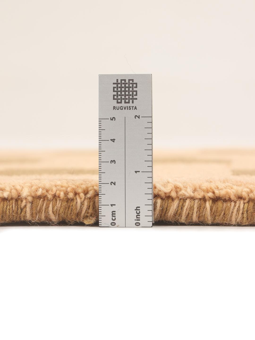Hand-knotted Gabbeh rug from the Middle East in beige tones