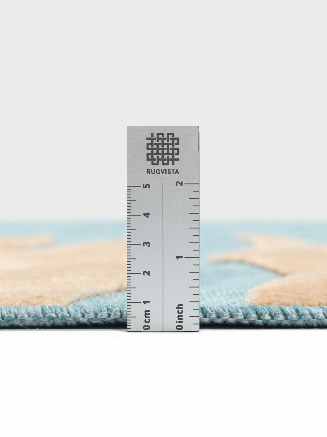 Rond tapijt in turquoise