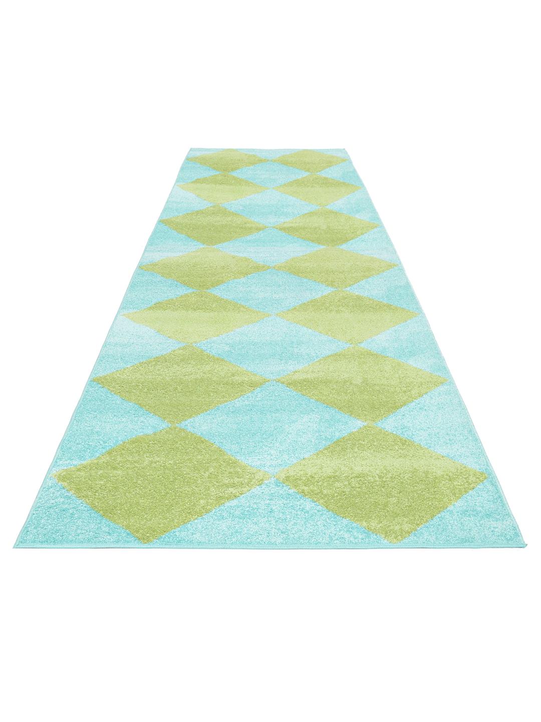 Rugvista essential - Puzzle - Green / Turquoise, Runner 80 x 300 cm Rug ...