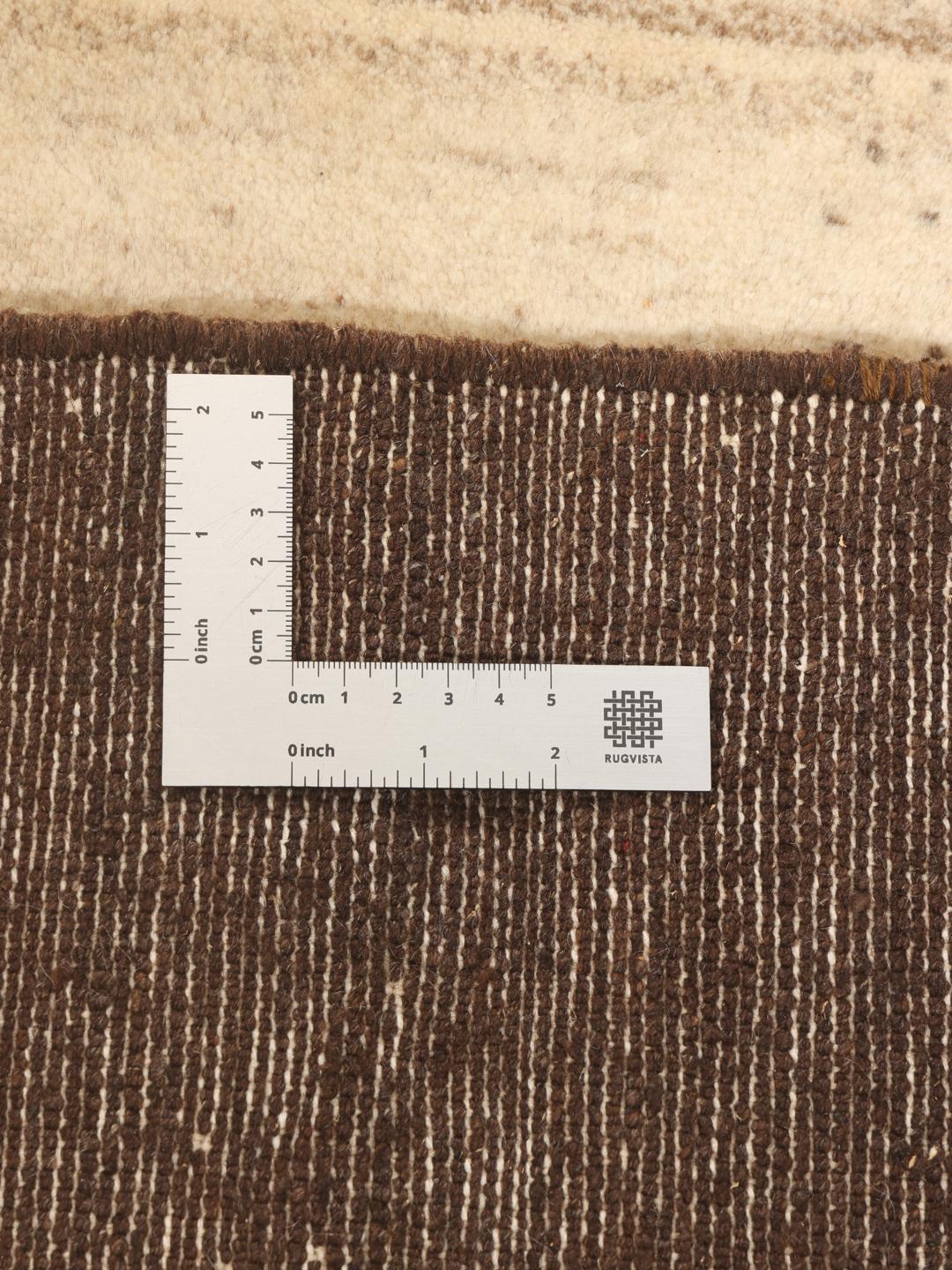 Håndknyttet Gabbeh Fine uldtæppe i brune og beige nuancer fra Mellemøsten