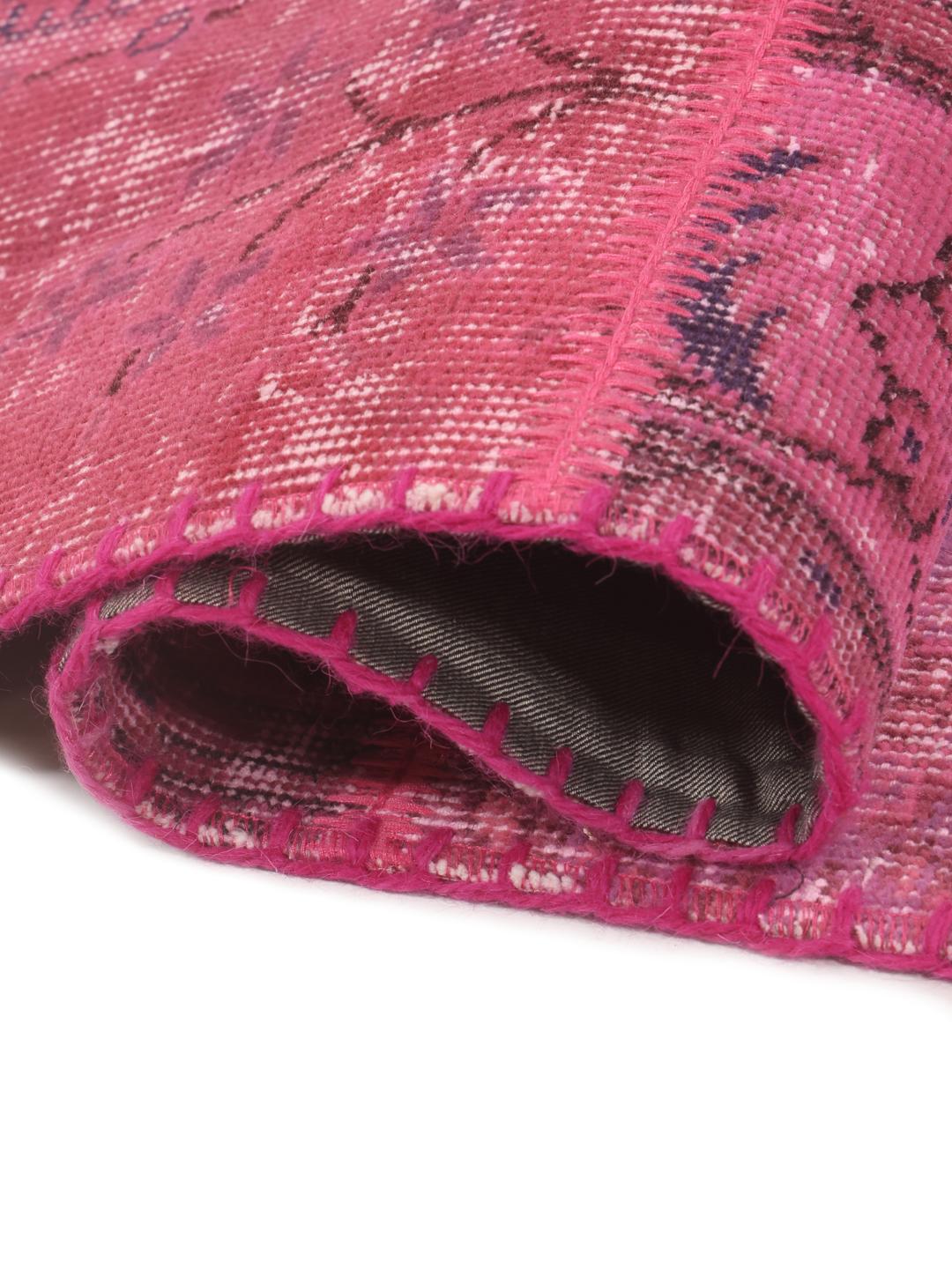 Håndknyttet rosa patchwork-teppe fra Tyrkia