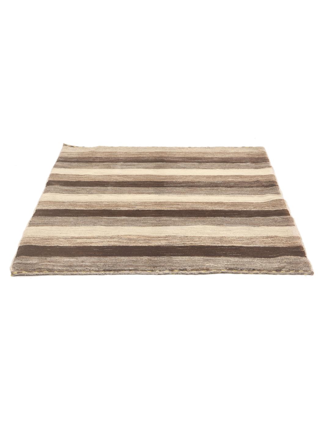 Handgeknoopt Gabbeh Fine wollen tapijt uit het Midden-Oosten in bruine en beige tinten