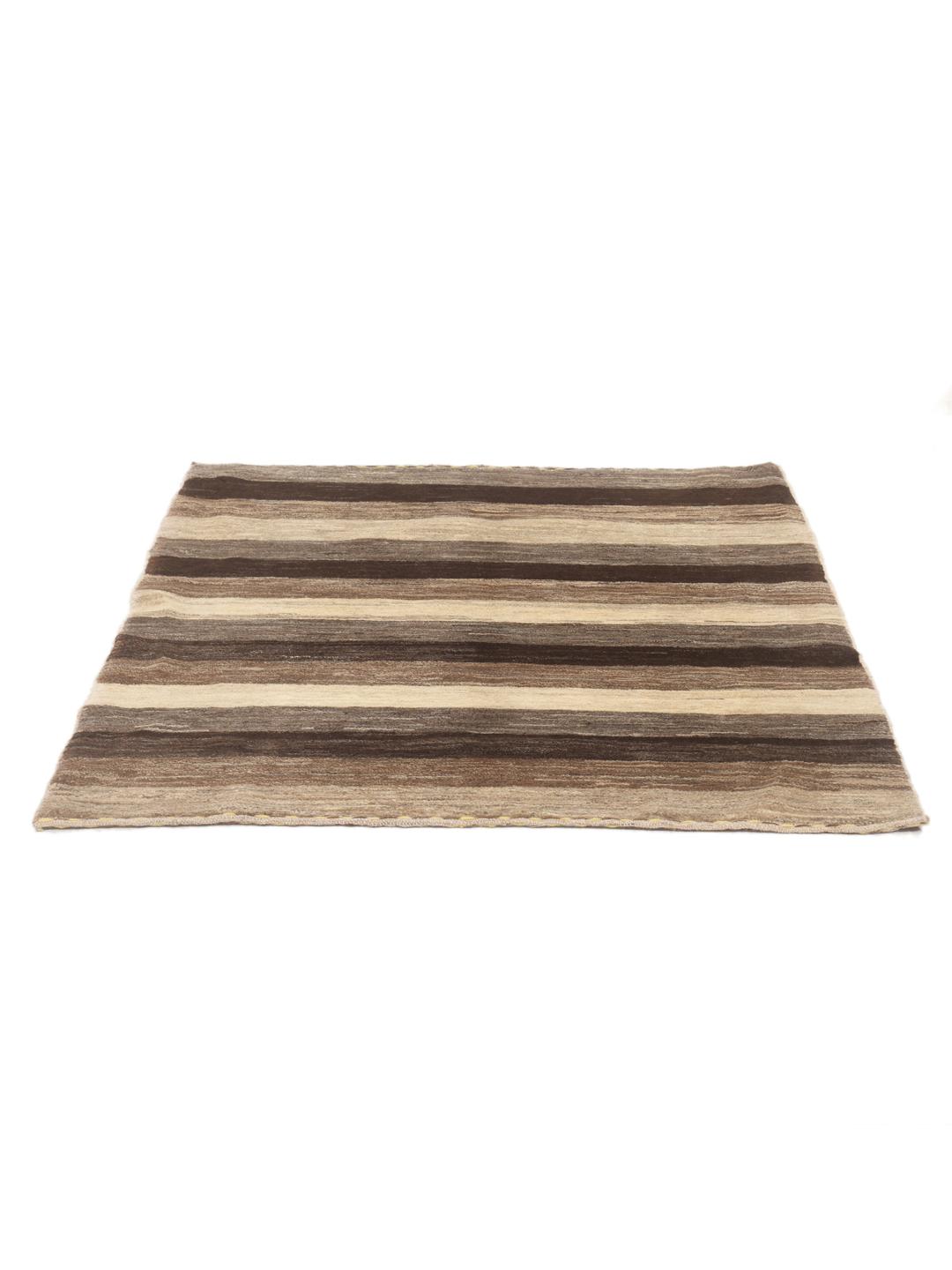 Handgeknoopt Gabbeh Fine wollen tapijt uit het Midden-Oosten in bruine en beige tinten