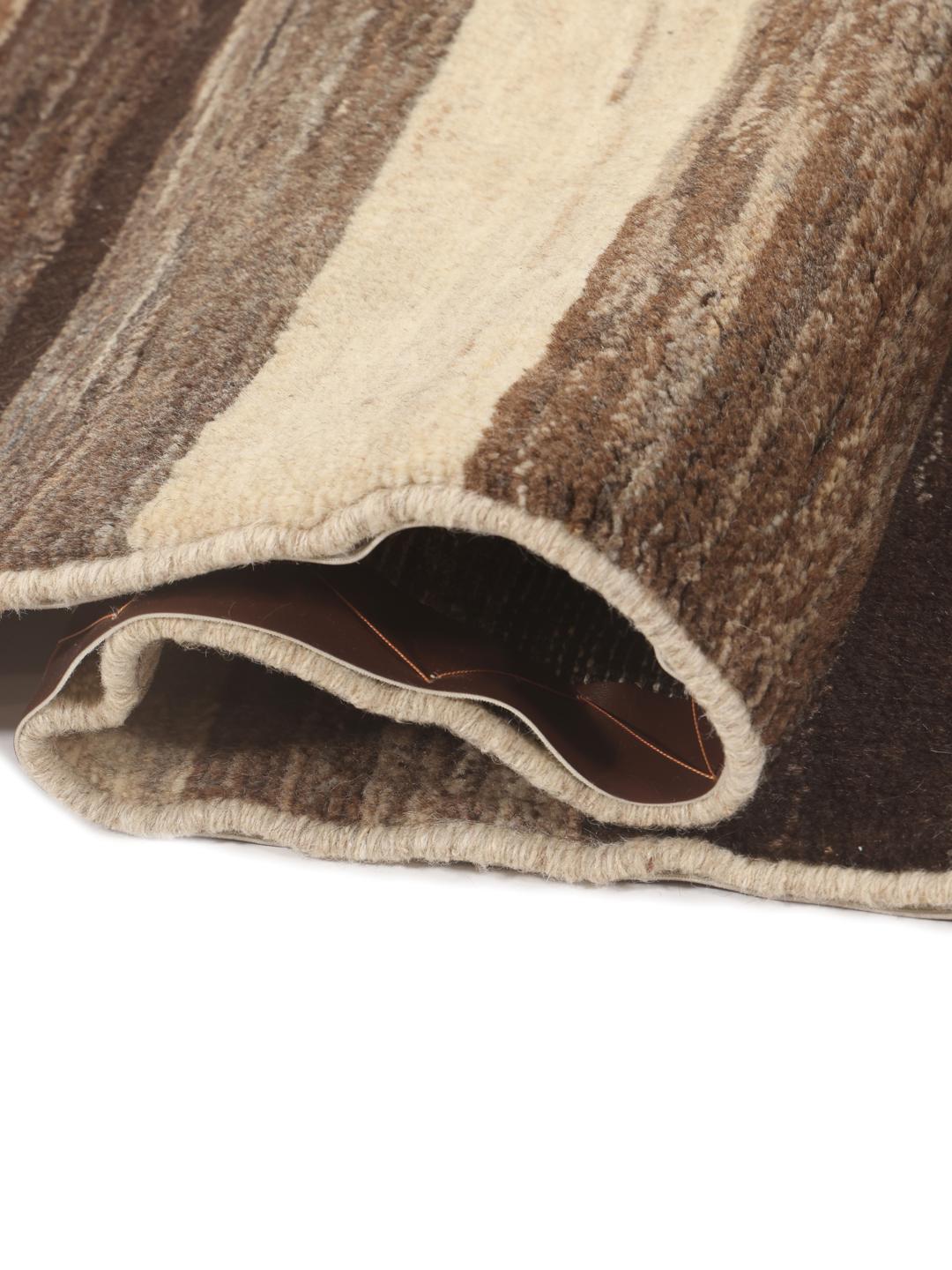 Handgeknoopt Gabbeh Fine wollen tapijt uit het Midden-Oosten in bruine en beige tinten