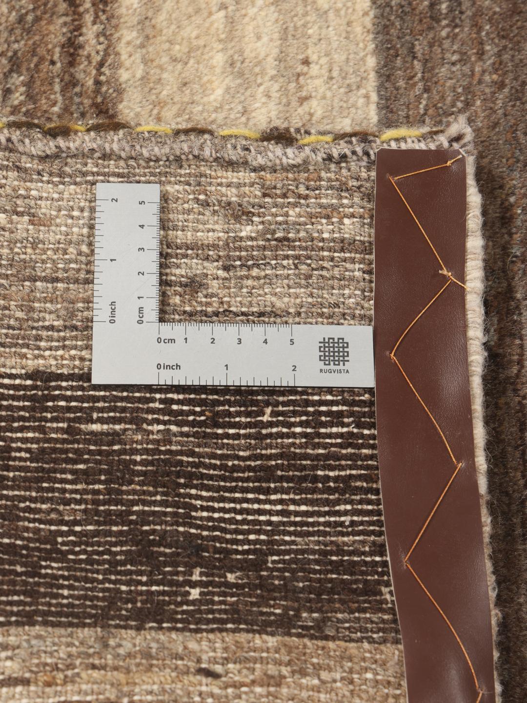 Handgeknoopt Gabbeh Fine wollen tapijt uit het Midden-Oosten in bruine en beige tinten