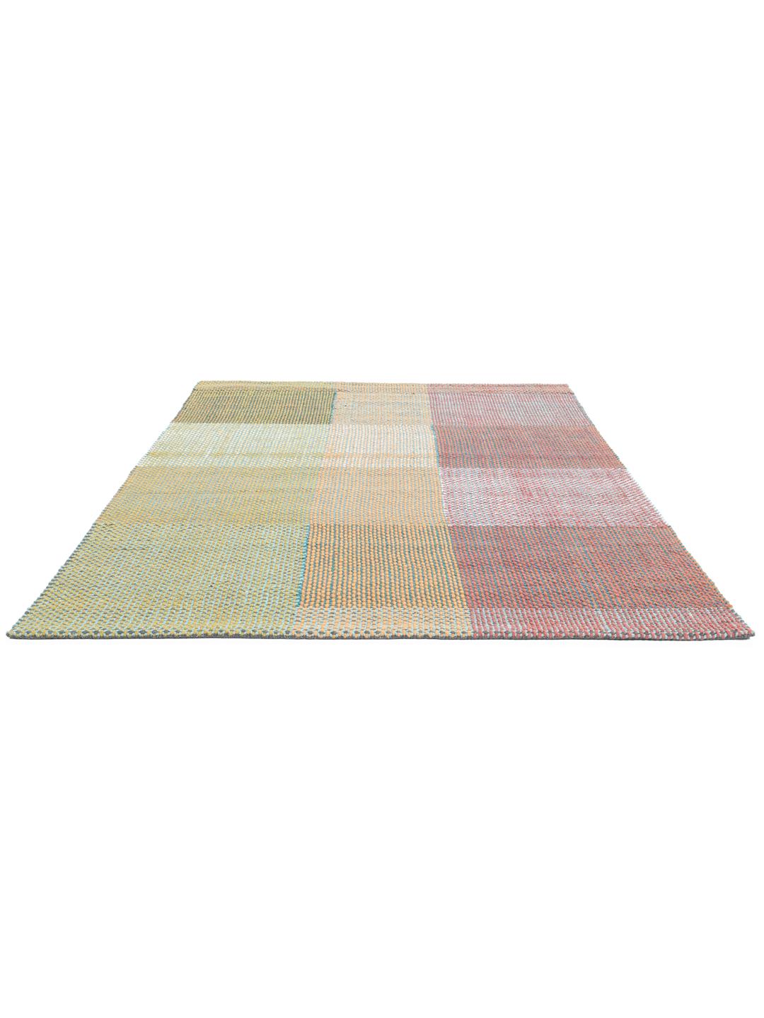 Multicolor rug with a textured block pattern