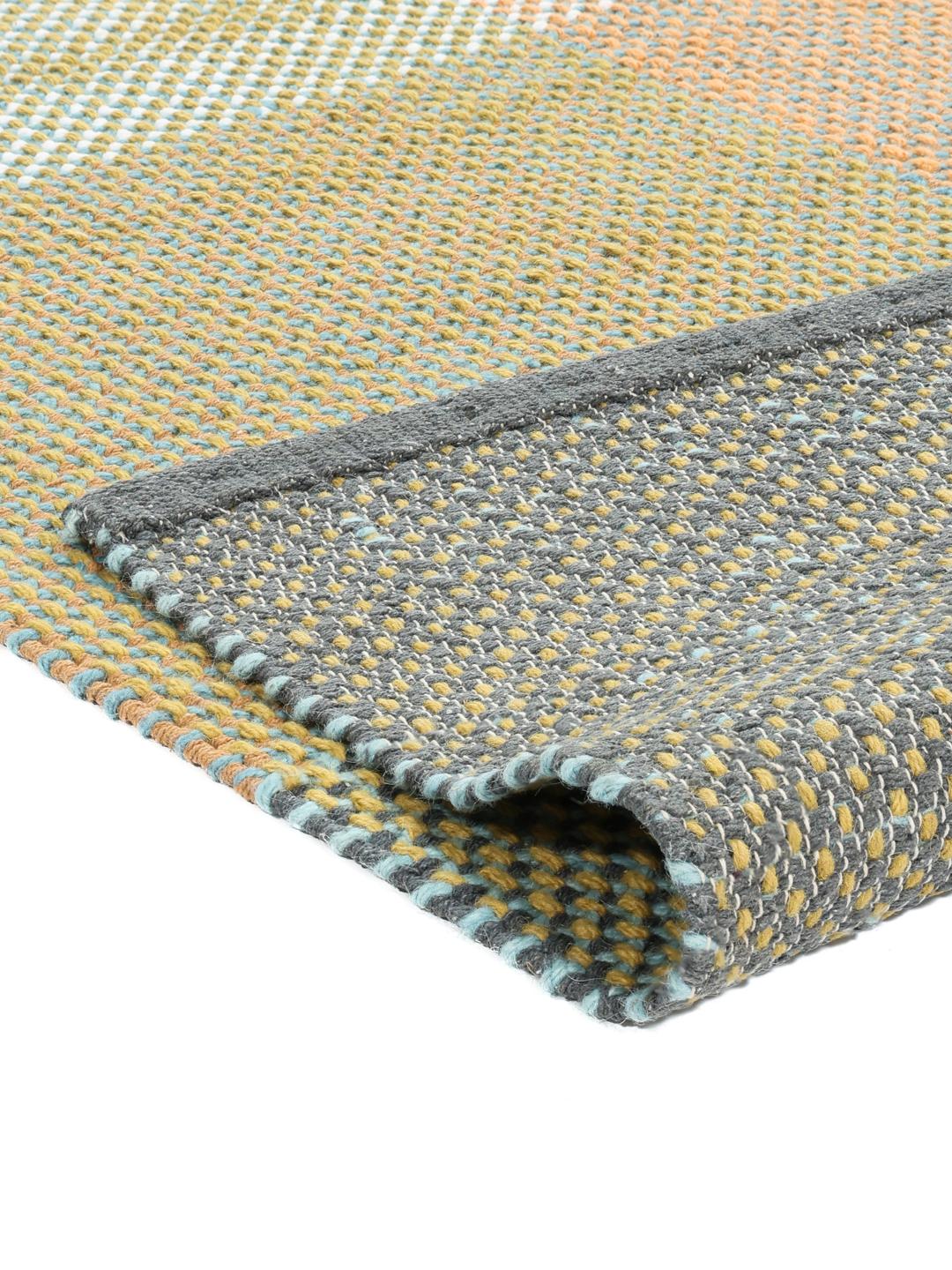 Multicolor rug with a textured block pattern