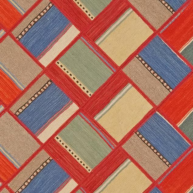 Tapis patchwork turc fait main dans des tons multicolores vibrants