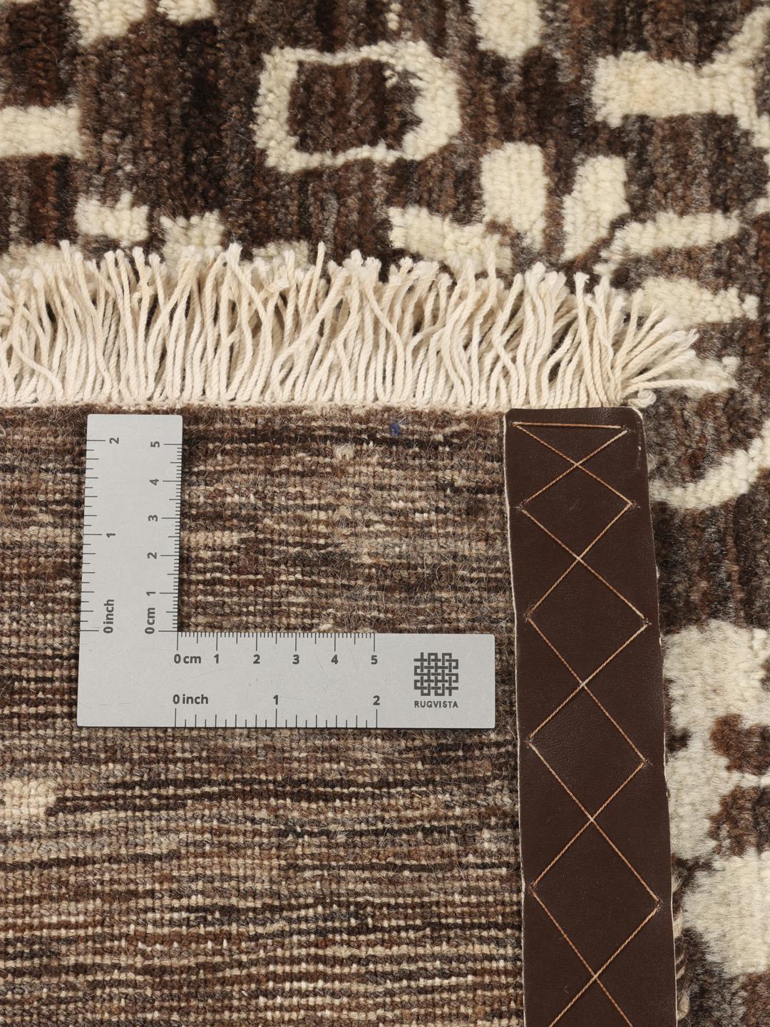 Hand-knotted brown Gabbeh Fine rug from the Middle East with floral patterns