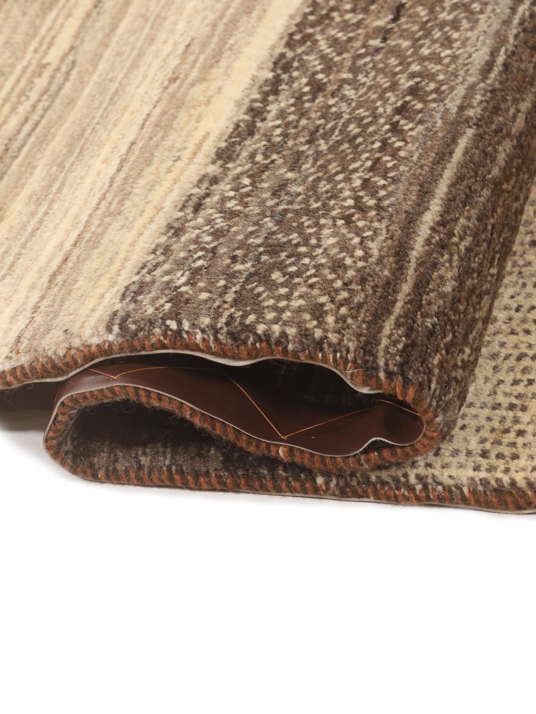 Håndknyttet Gabbeh Fine-tæppe fra Mellemøsten i brune og beige nuancer
