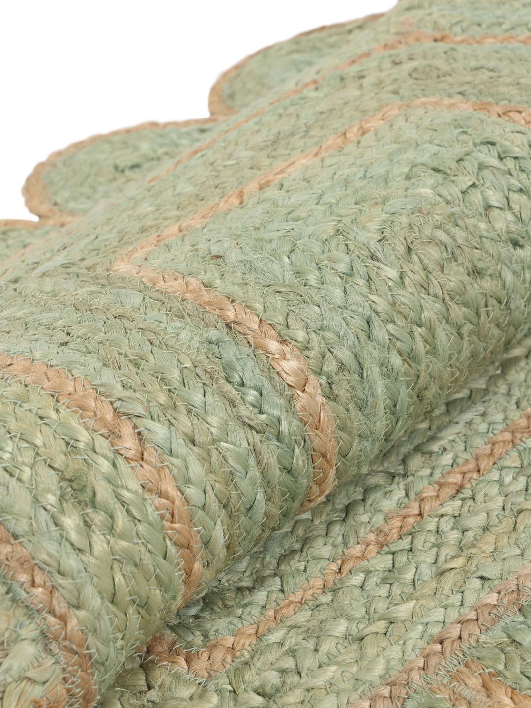 Groen vloerkleed met schulprand