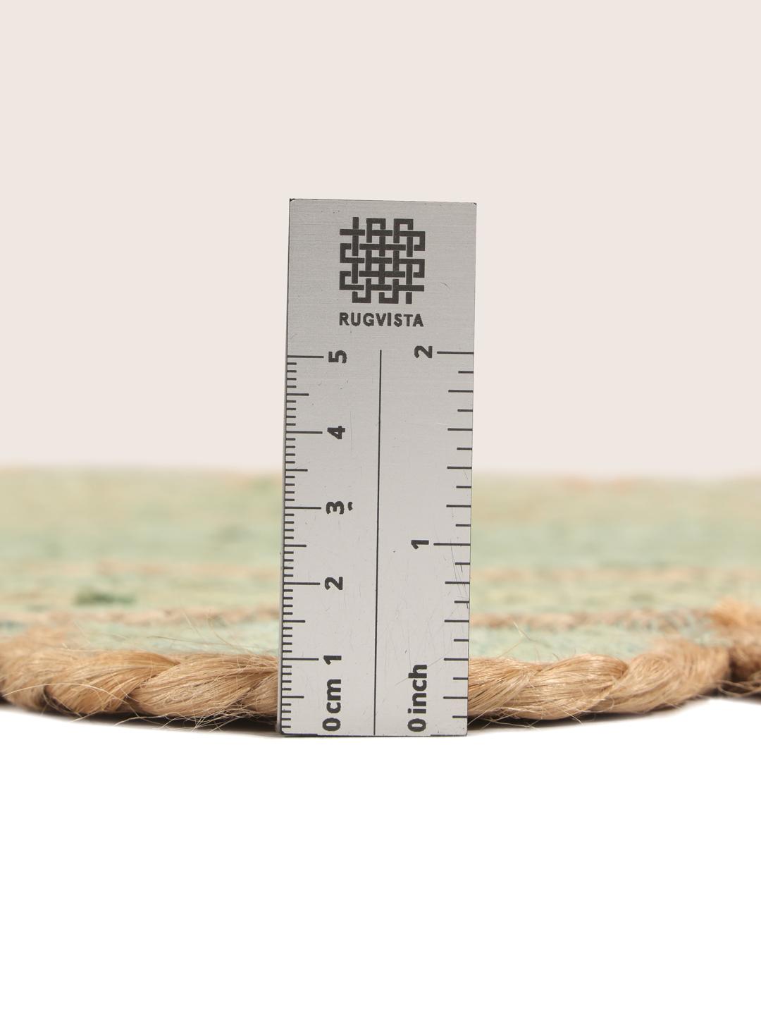 Groen vloerkleed met schulprand
