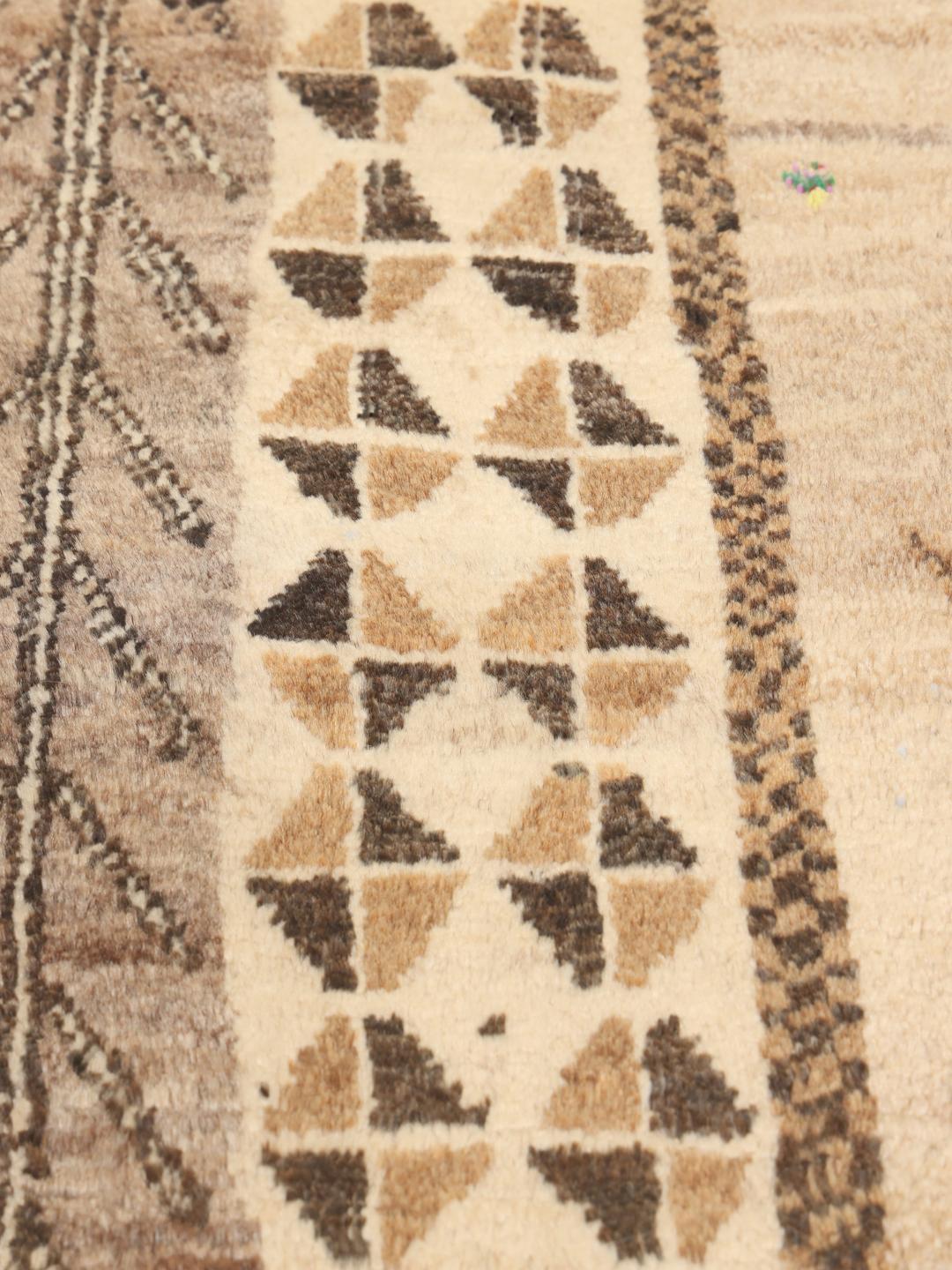 Hand-knotted Gabbeh Fine rug from the Middle East in beige tones