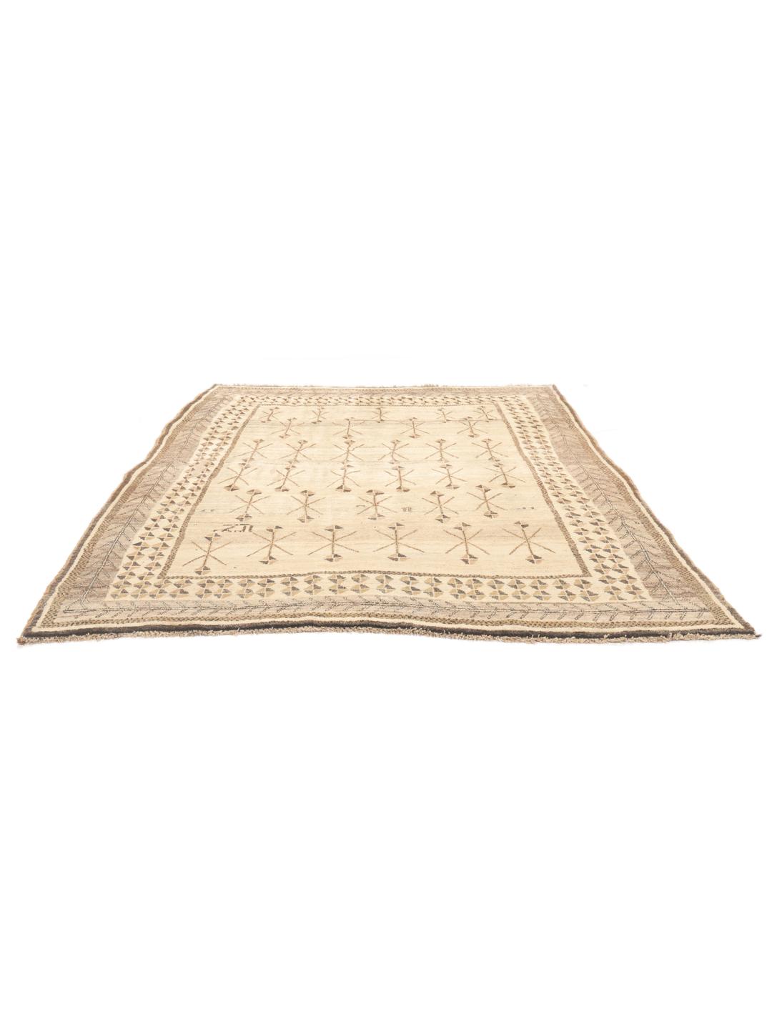 Hand-knotted Gabbeh Fine rug from the Middle East in beige tones