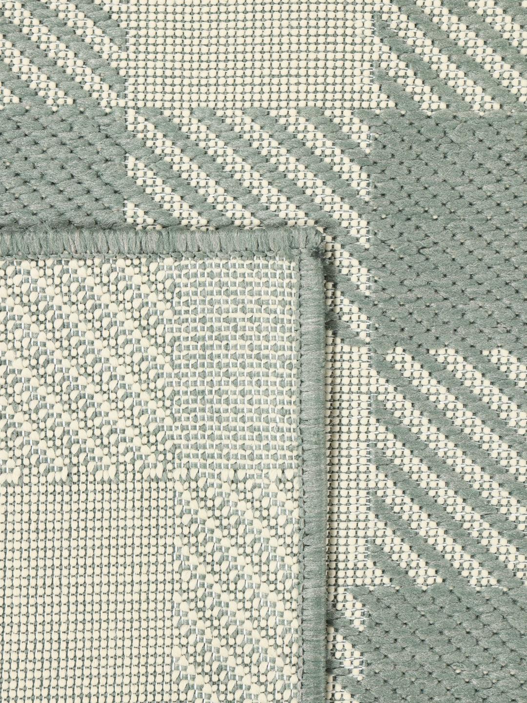 Tapis de couloir en vert clair et blanc