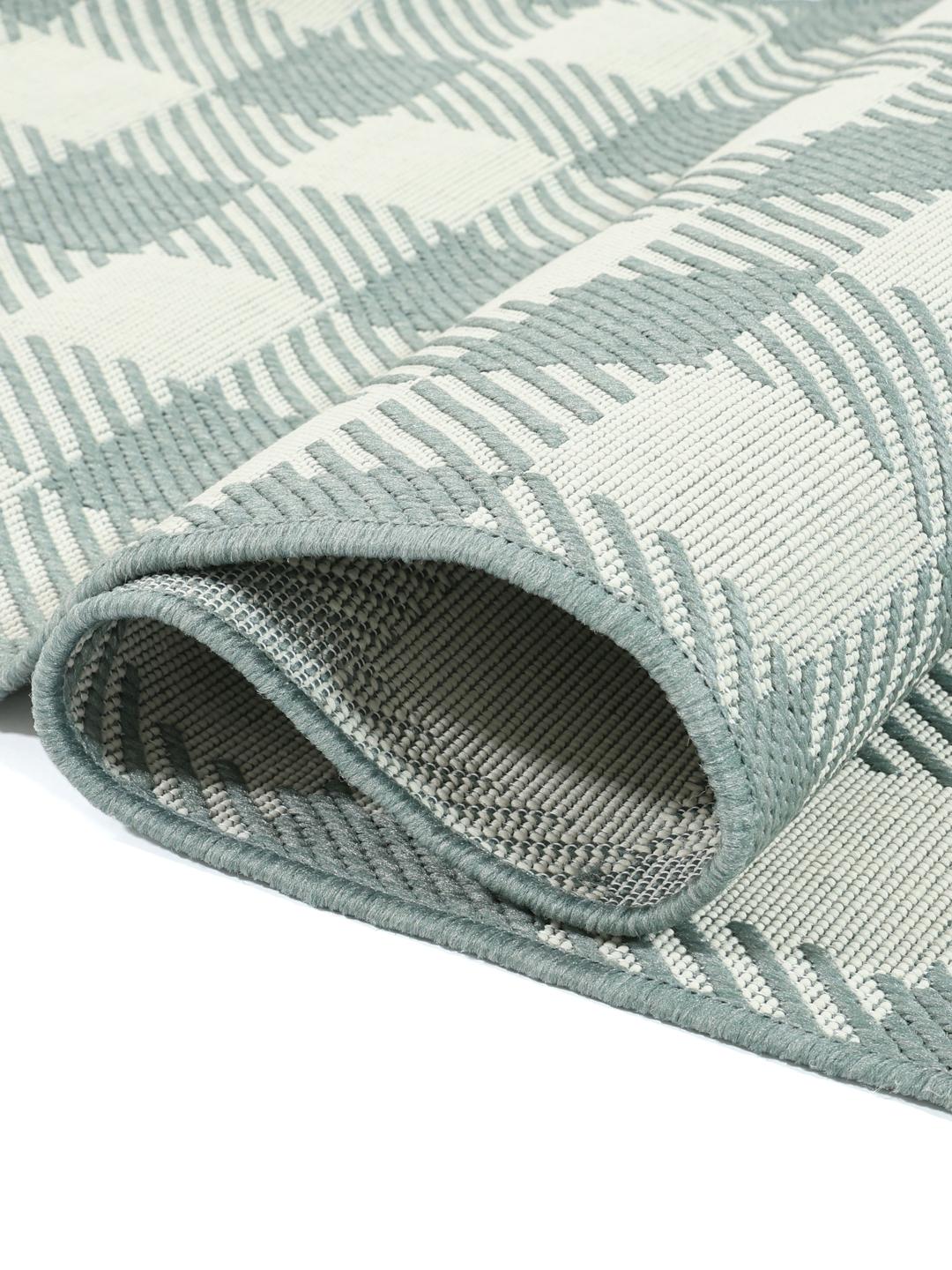 Tapis de couloir en vert clair et blanc