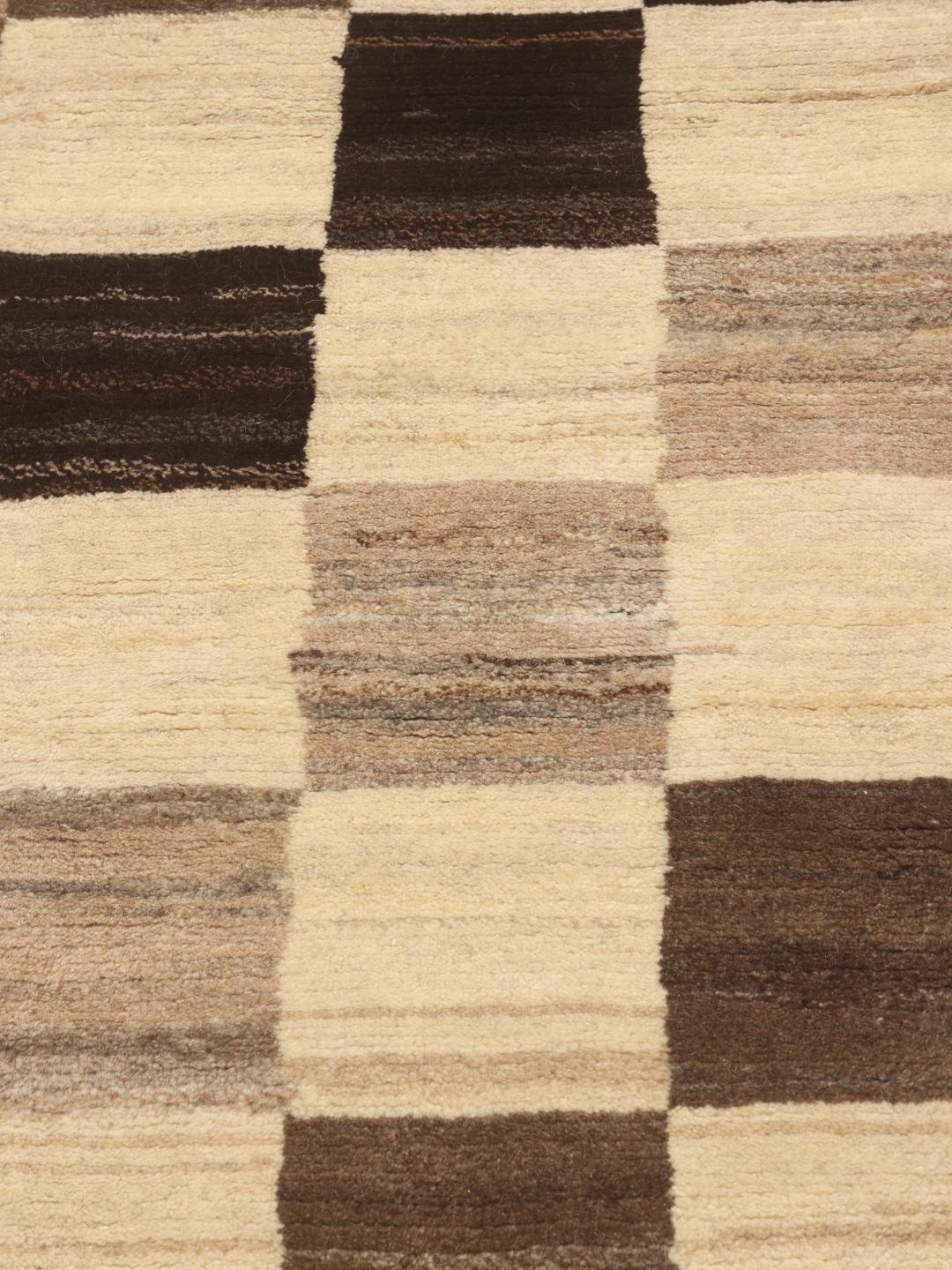 Hand-knotted Gabbeh Fine rug from the Middle East in beige and brown tones