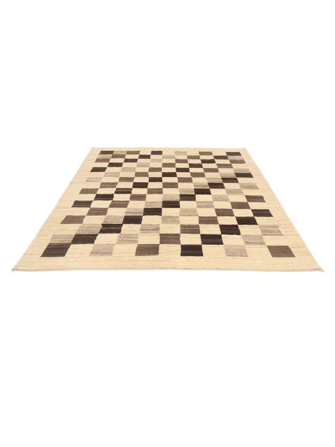 Hand-knotted Gabbeh Fine rug from the Middle East in beige and brown tones