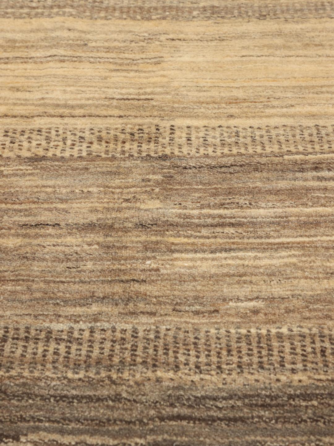 Hand-knotted Gabbeh rug from the Middle East in brown and beige tones