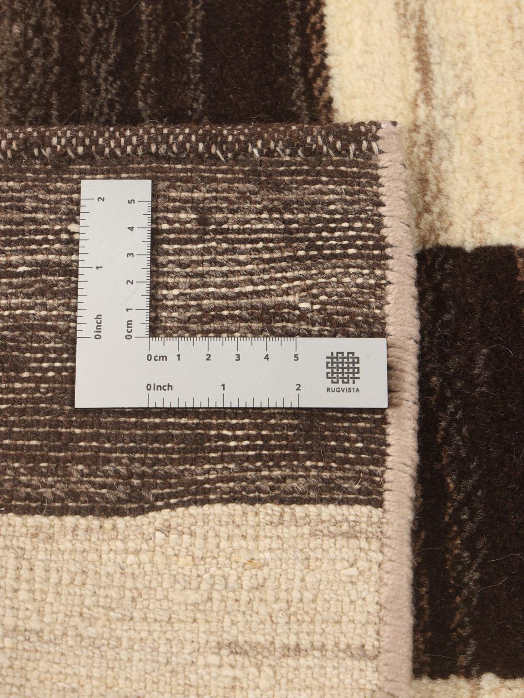 Hand-knotted Gabbeh Fine rug from the Middle East in black and beige with a checkerboard pattern