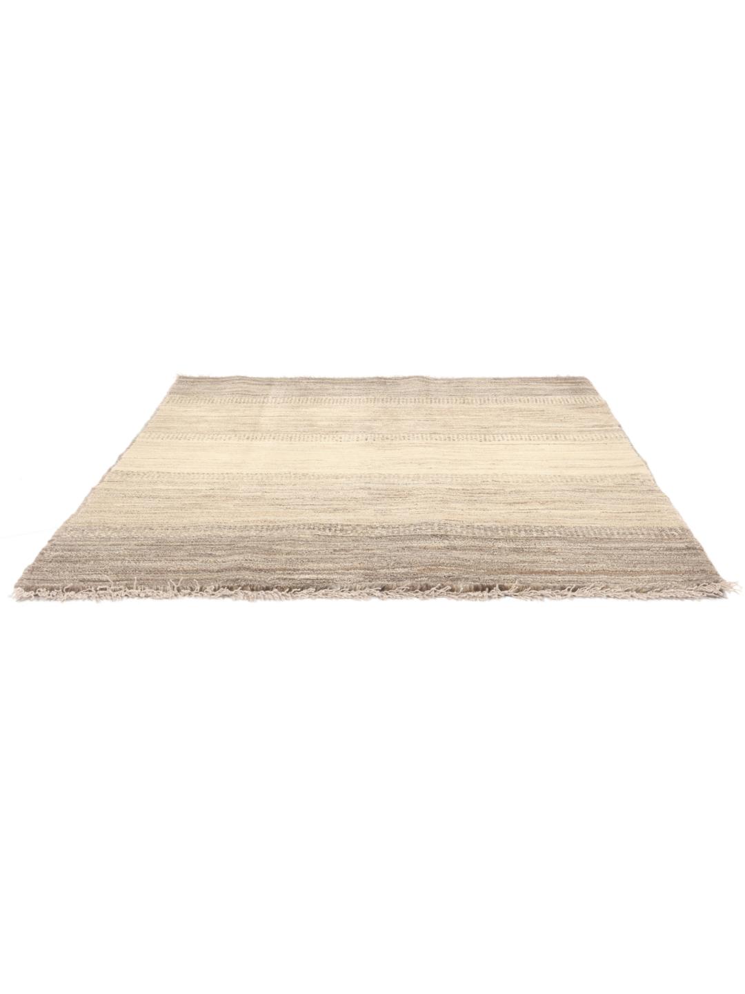 Hand-knotted Gabbeh rug from the Middle East in brown and beige tones