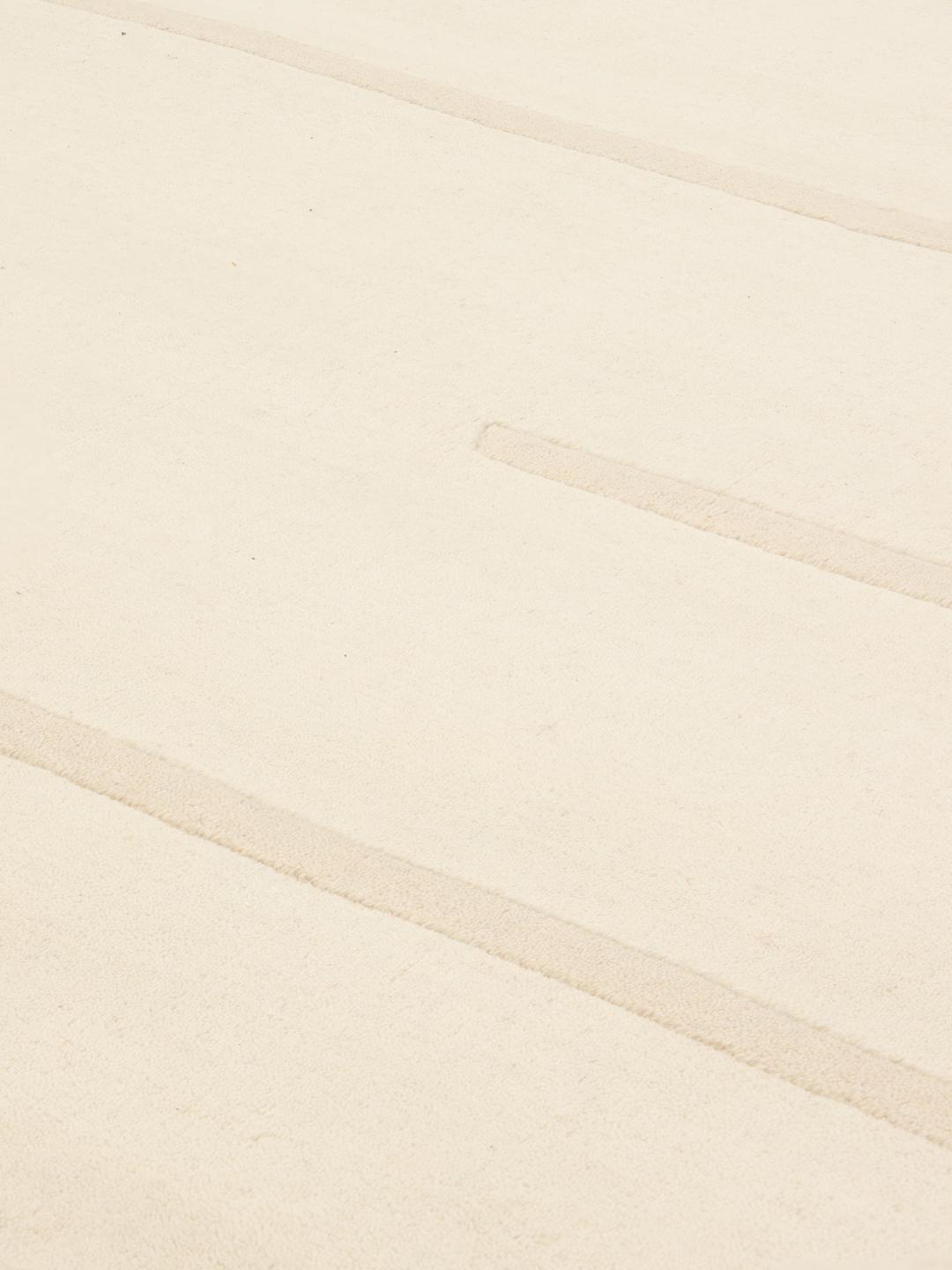 Håndvævet mønstret moderne beige tæppe fra Indien