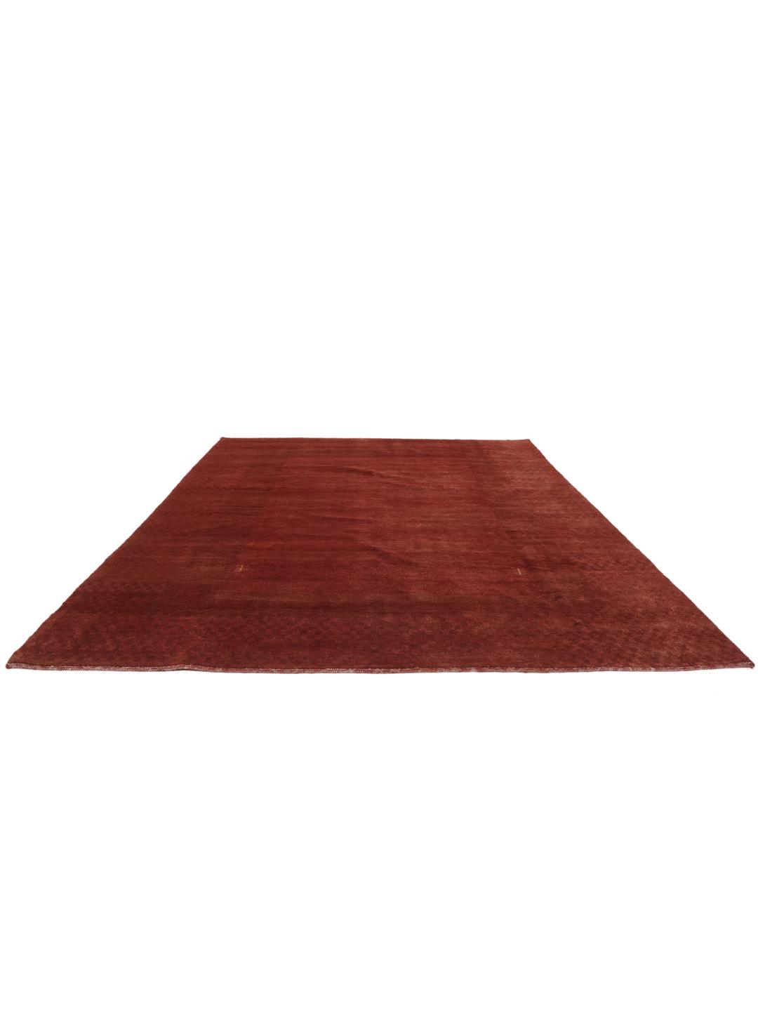 Tapis Gabbeh Fine rouge noué à la main provenant du Moyen-Orient