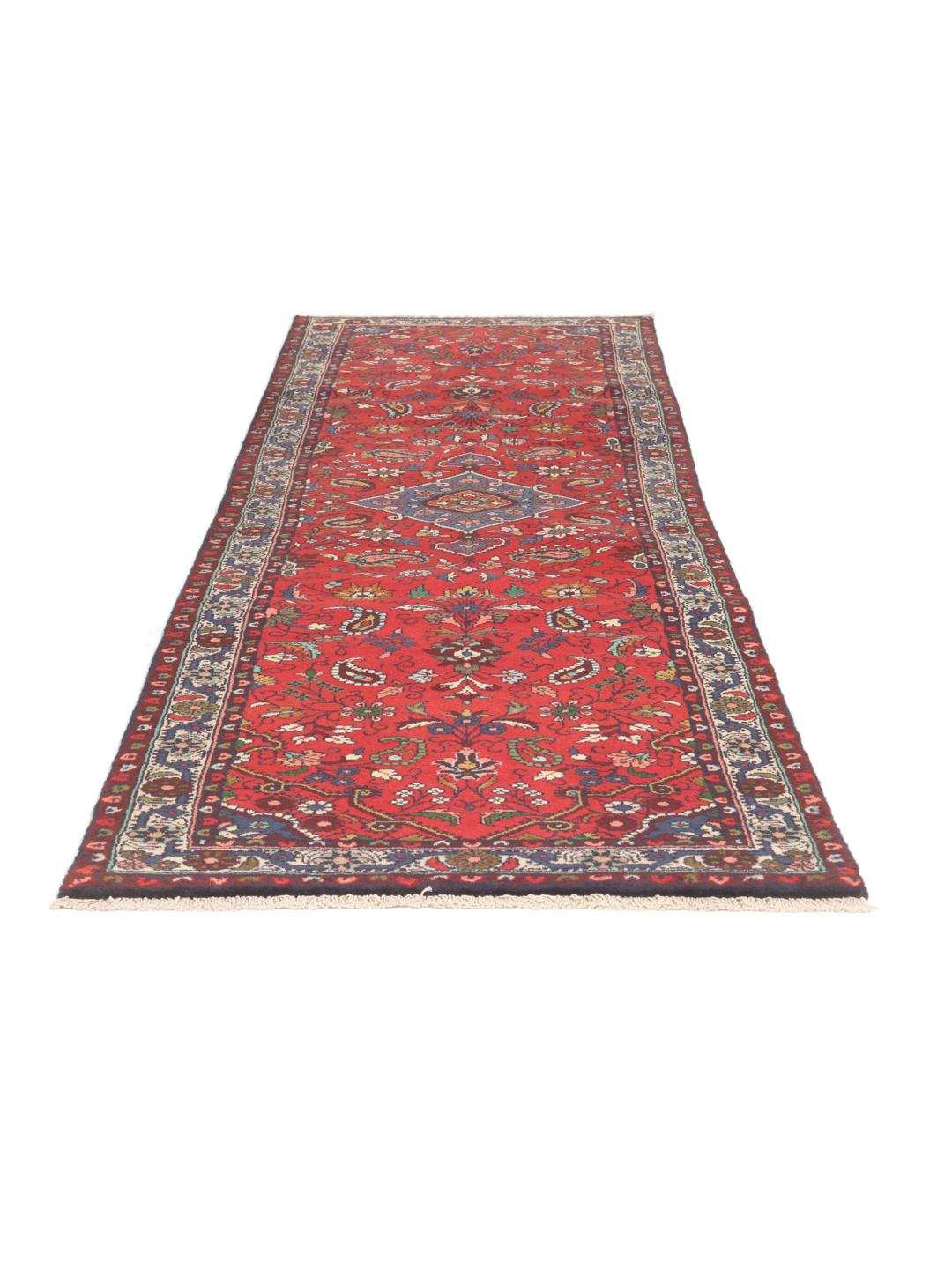 Tapis couloir rouge Mehraban noué à la main provenant du Moyen-Orient