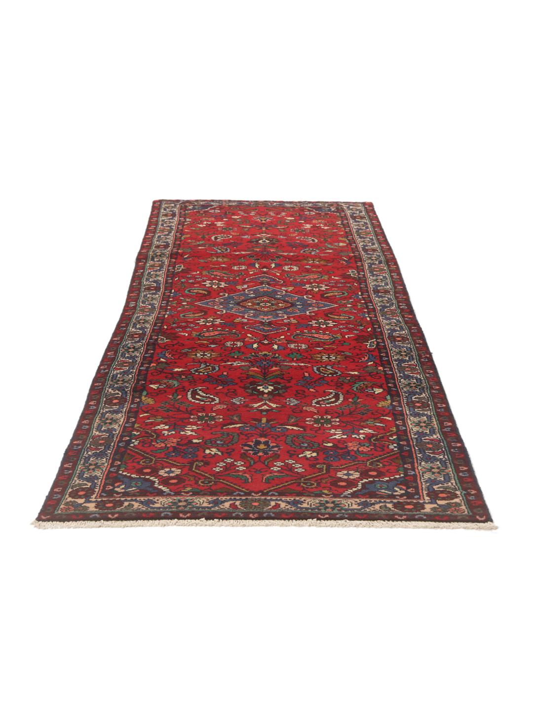 Tapis couloir rouge Mehraban noué à la main provenant du Moyen-Orient