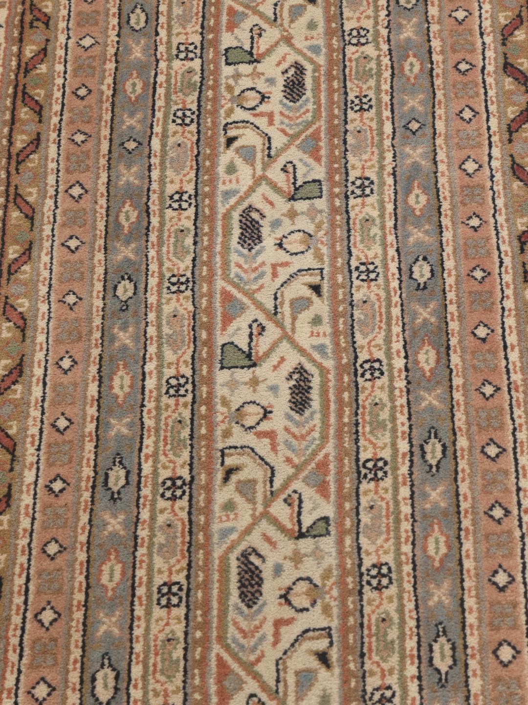 Handgeknoopt Mir Indo-tapijt uit India in beige tinten
