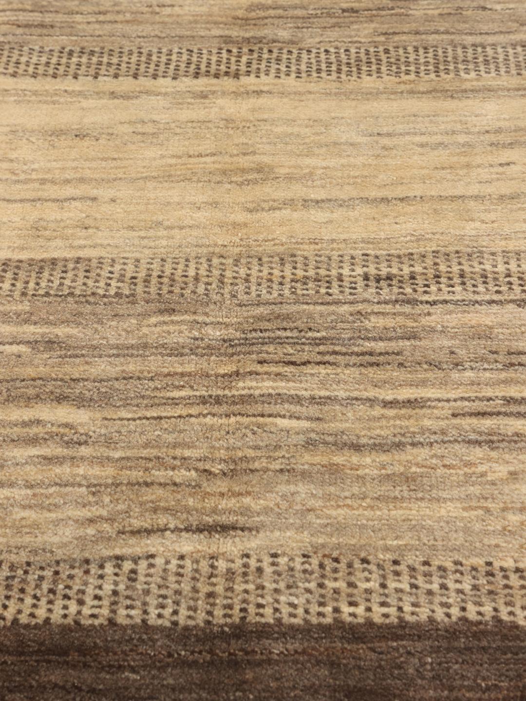 Hand-knotted Gabbeh Fine rug from the Middle East in brown and beige tones