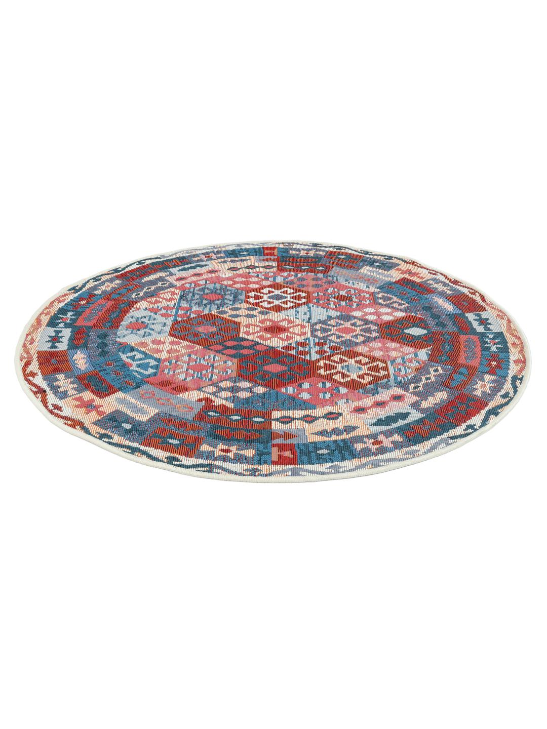 Ruva Kilim - Blauw / Rood - Ø undefined cm