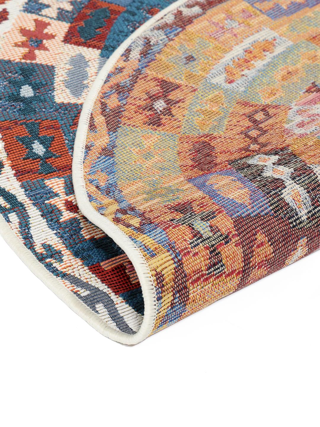 Ruva Kilim - Blauw / Rood - Ø undefined cm