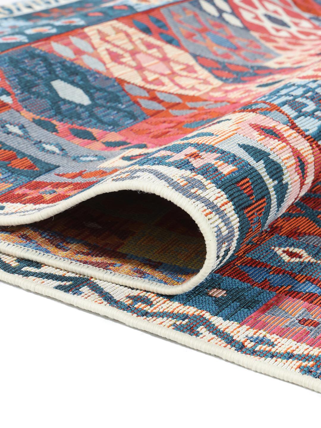 Ruva Kilim - Blauw / Rood - Ø undefined cm