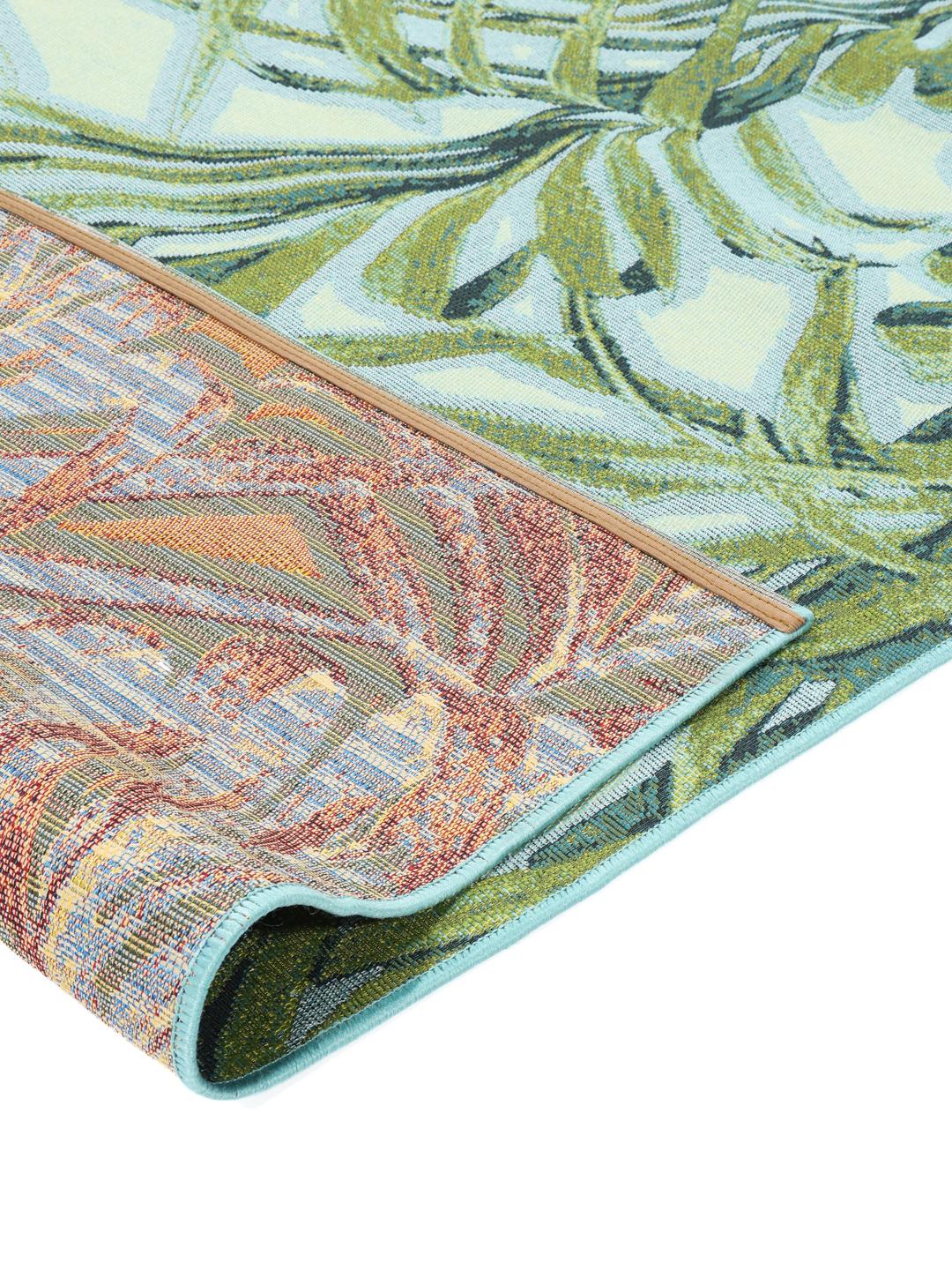 tapis de couloir vert et bleu clair