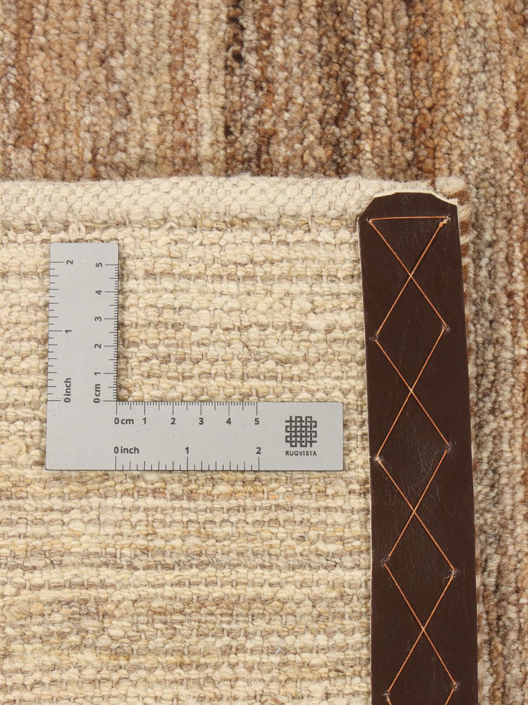 Gabbeh Fine håndknyttet tæppe fra Mellemøsten i beige og brune striber