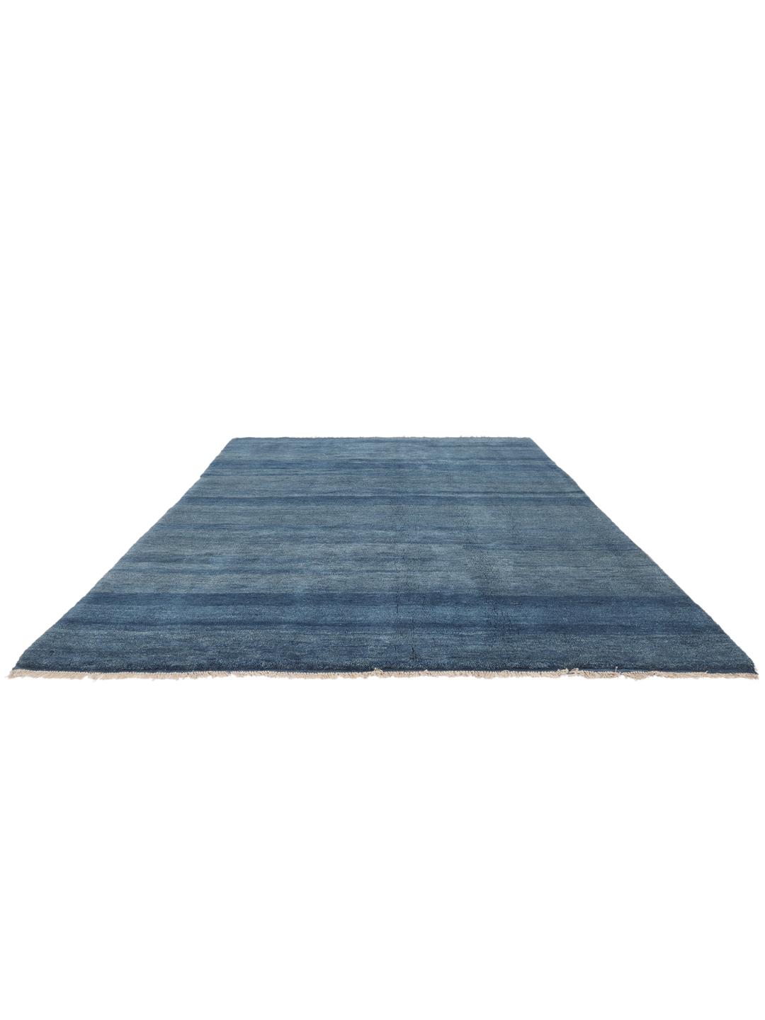 Handgeknoopt Gabbeh Fine tapijt uit het Midden-Oosten in blauwtinten