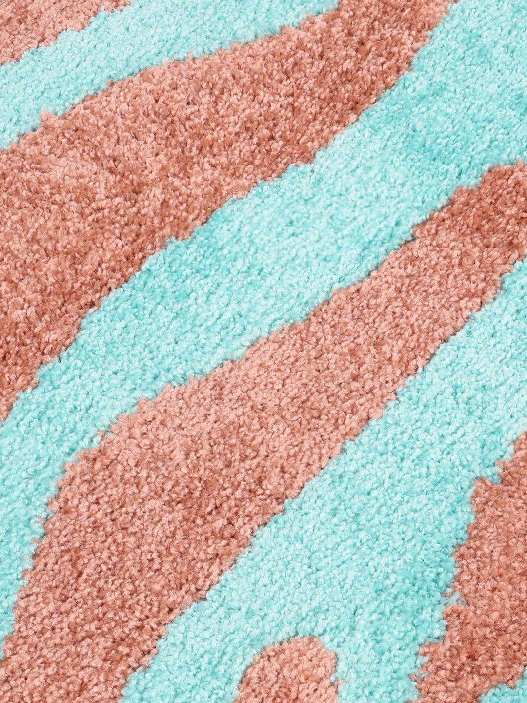Woodcut - Roosa / Turquoise - 140 x 200 cm