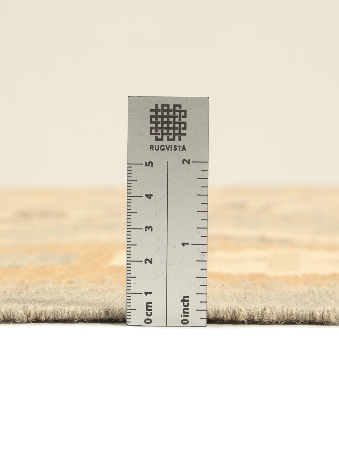 Tappeto Kilim Ghashghai tessuto a mano in tonalità beige e azzurro chiaro
