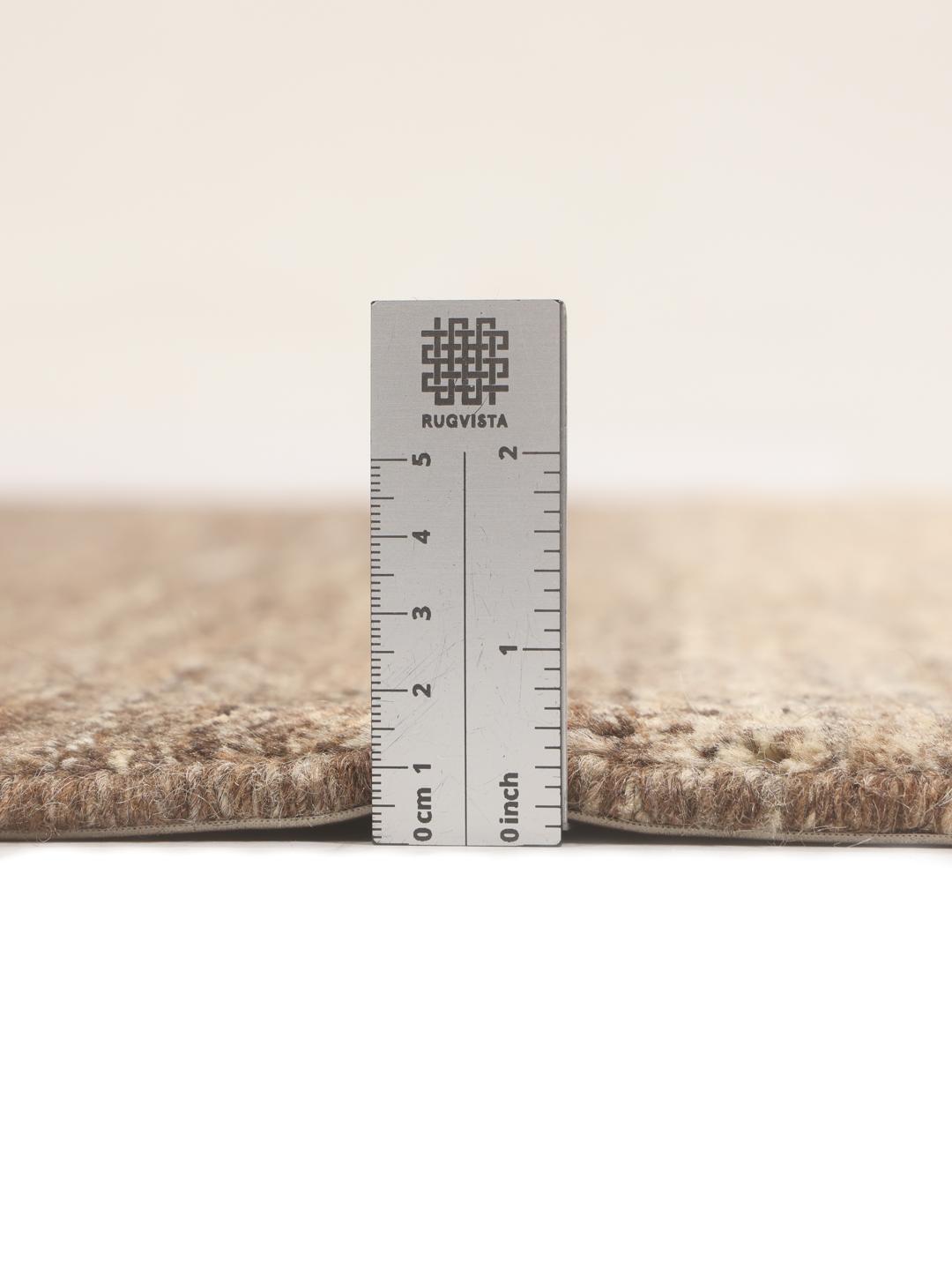 Handgeknoopt Gabbeh Fine-tapijt met horizontale kleurverlopen in bruin en beige