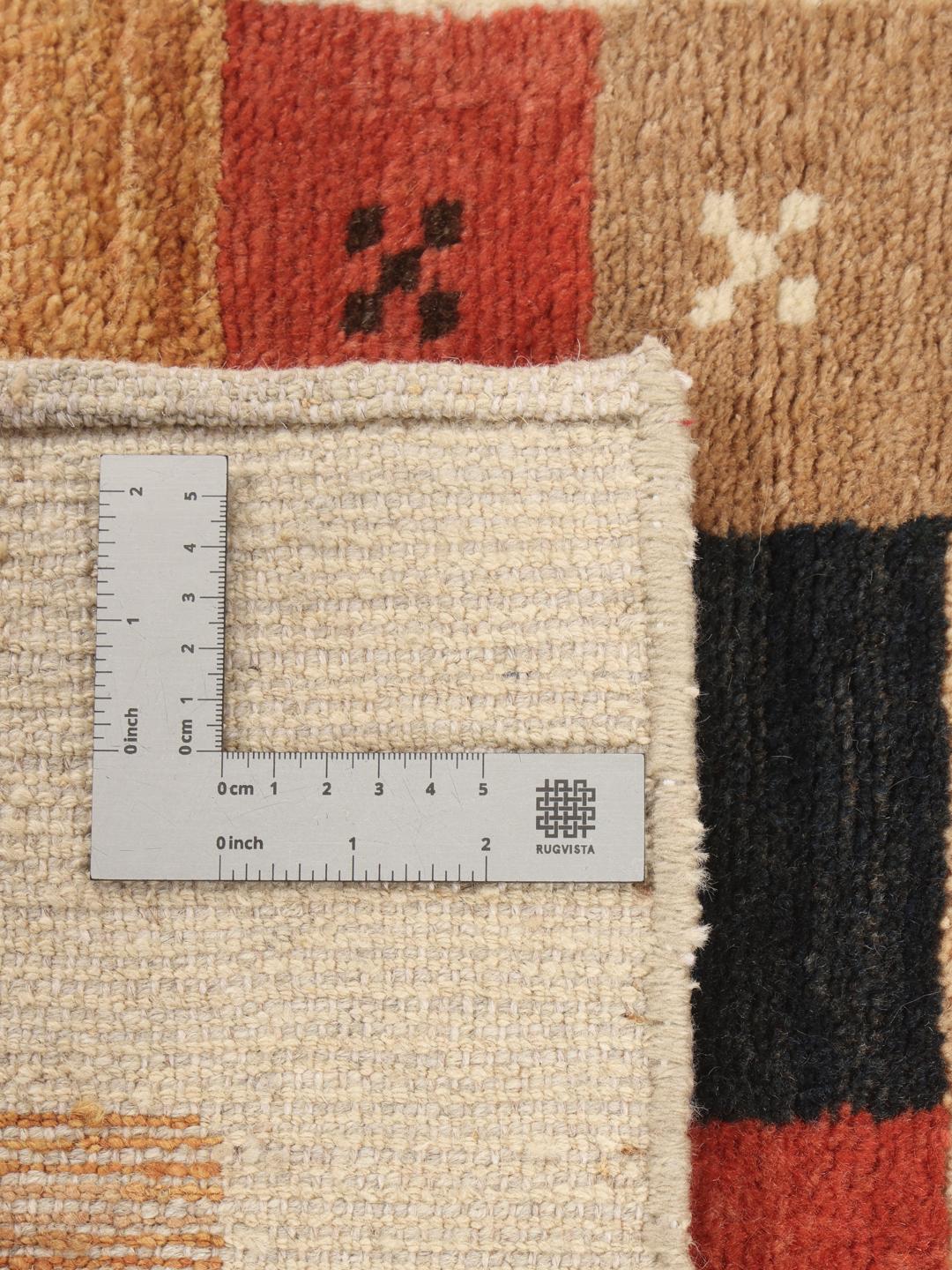 Hand-knotted Gabbeh Fine rug from the Middle East featuring a multicolor checkered pattern