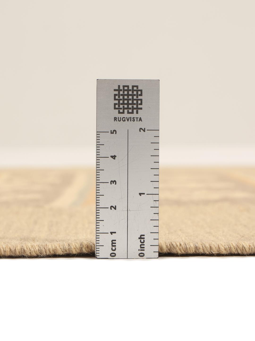 Runner mediorientale beige tessuto a mano con motivi geometrici tribali