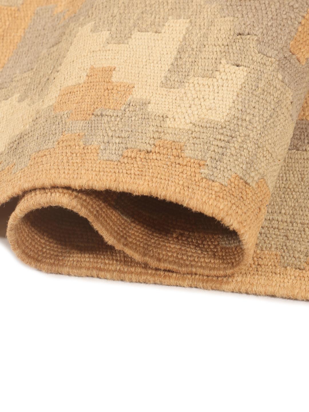 Håndvævet Ghashghai Kelim-tæppe fra Mellemøsten i beige og brune toner